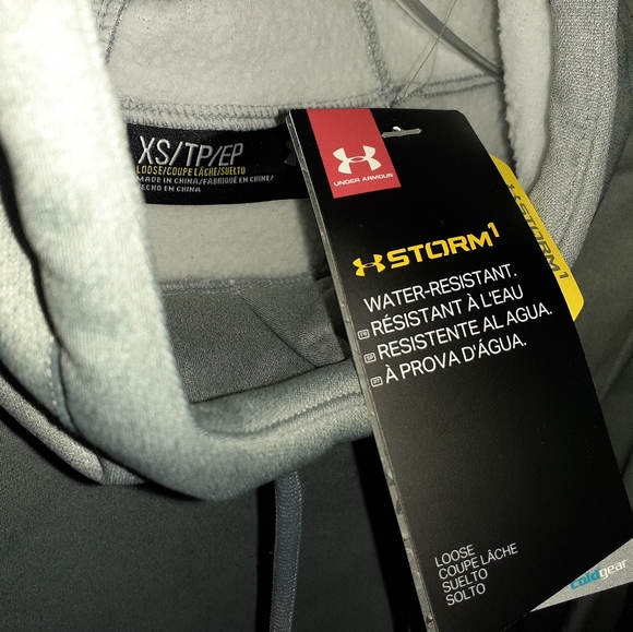 NOS Womens Sz XS Lt Gray Under Armour STORM Hoodie, Winterwear Pullover COLDGEAR - Picture 4 of 7